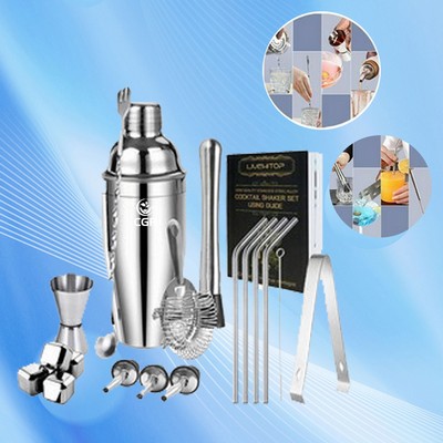 19-Piece Stainless Steel Cocktail Kit