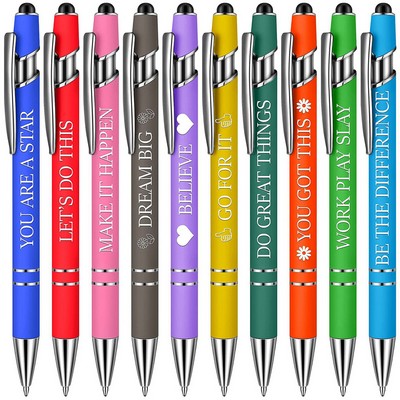 Aluminum Ballpoint Pens with Stylus - Elegant Dual-Function Writing Instruments