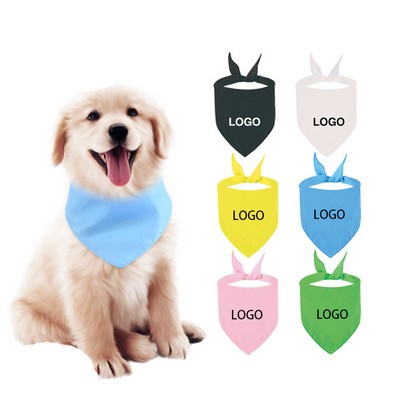 19" Polyester Pet Triangle Solid Bandanna Dog Collar Scarf