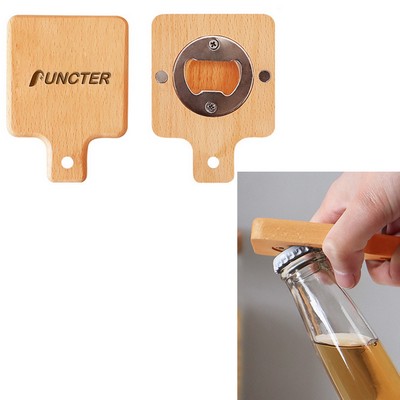 2 in 1 Square Wood Bottle Opener