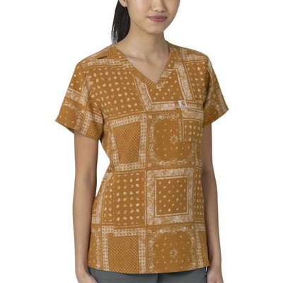 Carhartt® Force Prints Women's Cross-Flex Modern Fit Tuck-In Scrub Shirt