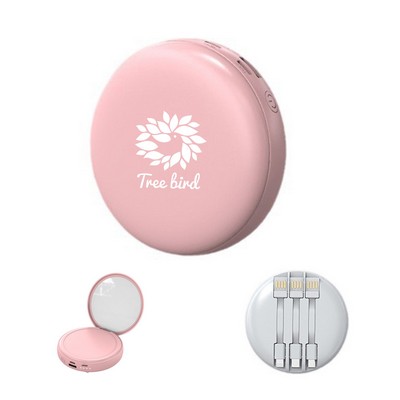 3000mAh Portable Makeup Mirror Power Bank