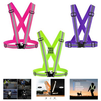 Adjustable High Visibility Safety Vests with Reflective Belt Straps