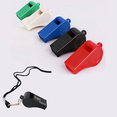 Plastic Coach Whistles With Lanyard