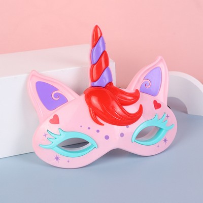 Halloween LED Light-Up Pink Unicorn Mask for Kids