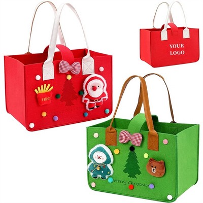 Festive Christmas Tote Bag with Handles for Gifting