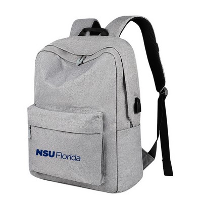 Casual Travel Backpack with USB Charging Port - MOQ 20