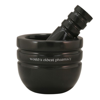 Jet Black Marble Mortar & Pestle Set