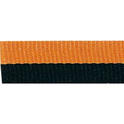 "V" Neck Ribbon - Black/Orange - Snap Clip - 1-1/2" Wide x 32" Long