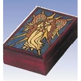 Rosewood Box w/Angel On Lid (5 1/8"x3 5/8"x1 1/2")