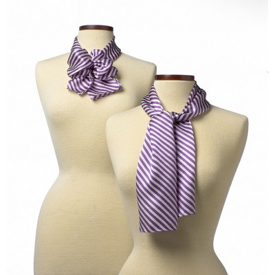 Purple Saville Stripe Polyester Scarf - 8"x45"