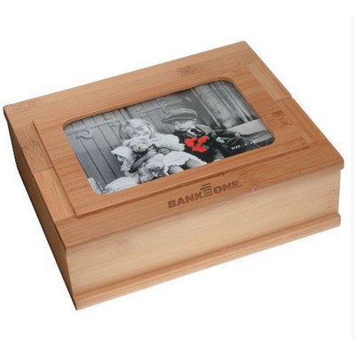 Bamboo Treasure Box with Picture Frame (4" x 6")