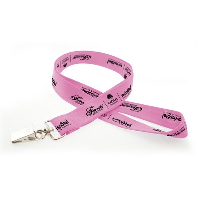 Pink Breast Cancer Awareness Silkscreened Flat Lanyard