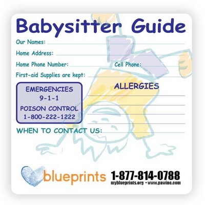 Health & Safety Babysitter Guide Magnet