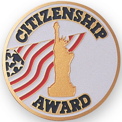 2" Citizenship Award Etched Enameled Medallion Insert Disc