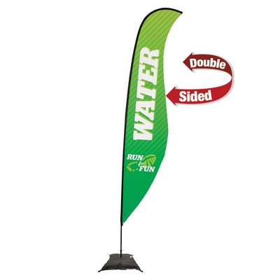 17' Premium Sabre Sail Sign Flag, 2-Sided, Scissor Base