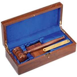 10" Gavel Set in Walnut Piano Finish