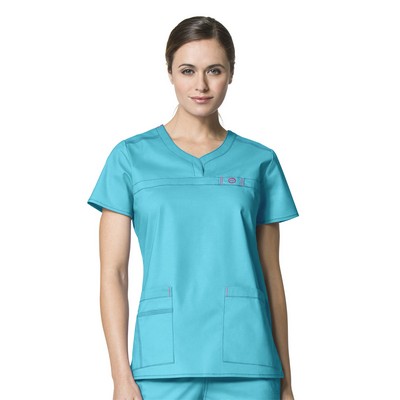 WonderWink® WonderFLEX Women's Patience Curved Notch-Neck Scrub Top