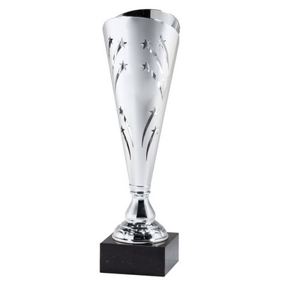 Silver Metal Stars Trophy Cup 16 3/4" H