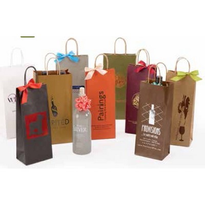 Tinted Kraft Wine Paper Shopping Bag (5 ¼"x 3 ½"x 13")