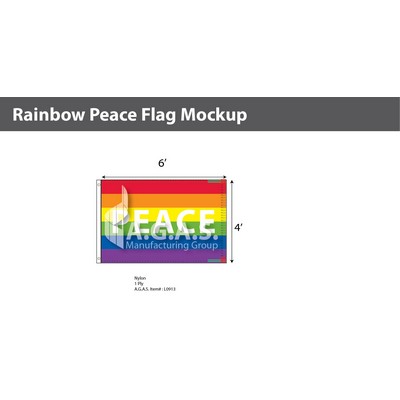 Rainbow Peace Deluxe Flag 4'X6'