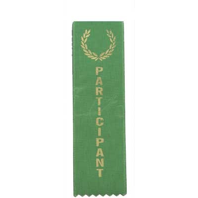 Participant Green Satin Ribbon w/Zig-Zag Cut Top & Bottom