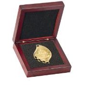 Presentation Rosewood Box For 2 1/2" Medal - Laser Engraved- W/Plate