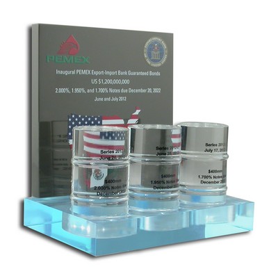 Trapezoid Lucite® Embedment Award (6 3/4" x 2 3/4" x 1 5/8")