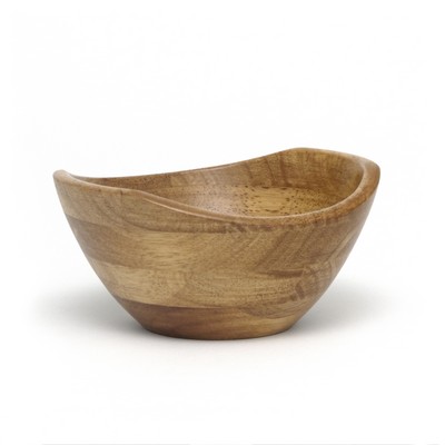 Lipper Oak Finish Small Wavy Rim Bowl