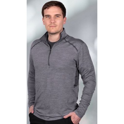 Bermuda Sands® Men's "Perfection" Quarter Zip Striated Heather Pullover Shirt