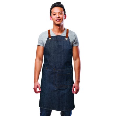 New Kitch Style Bib Apron - Denim With Grommets