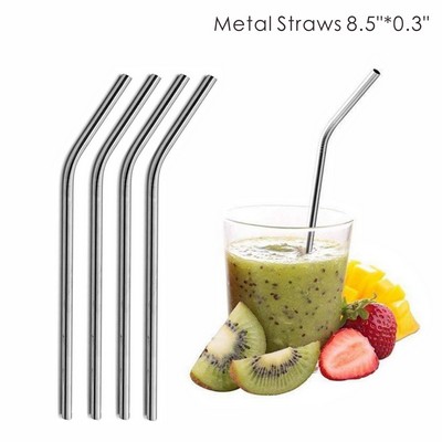 0.30 Inch Wide Bent Metal Straws