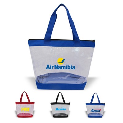 Clear Zipper Tote with Large Imprint Area