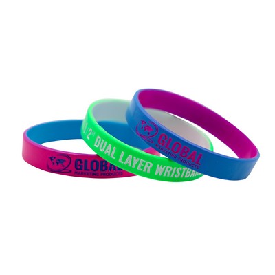 ½" Color Coated Silicone Wristband