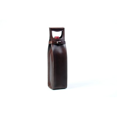 Handmade in Italy Leather Wine Carrier - Borlino