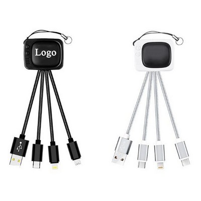 Light Up 3-in-1 USB Charging Cable Keychain