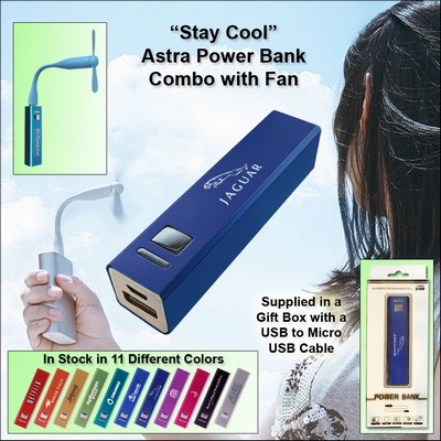 3000 mAh Astra Power Bank Combo w/Fan