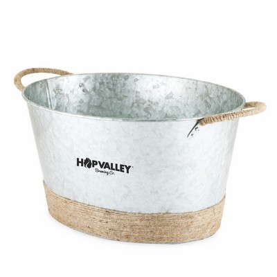 Jute Rope Wrapped Galvanized Tub by Twine®