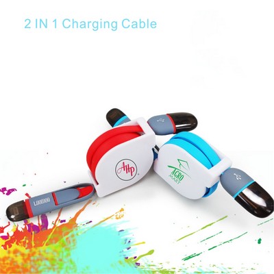 SCB02 3.3Ft/1M 2-in-1 Retractable Charging Cable