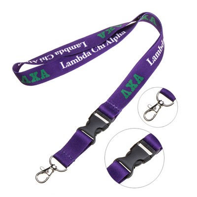 Sublimated Polyester Neck Lanyard w/ Quick Release Buckle