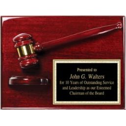 Rosewood Gavel Plaque 9" x 12"