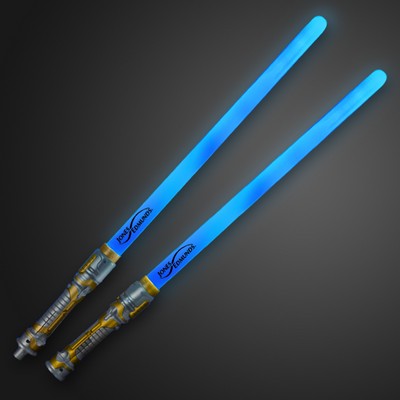 Double Sided Swords Sabers w/ Blue LEDs & Sound - Domestic Print