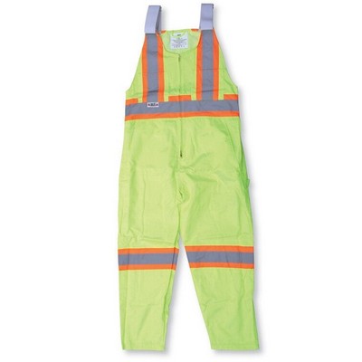 Poly/Cotton Lime Green Traffic Safety Overalls