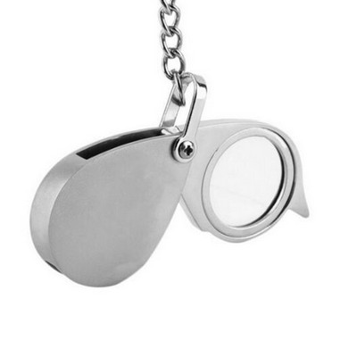 Folding Keychain Metal Magnifier