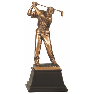 9 1/2" Bronze Male Golf Resin Award