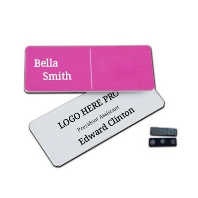 Magnetic Full Color Printed Plastic Name Badge 1.25"x3"