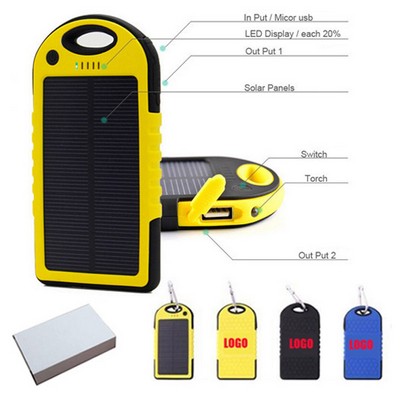 5000mAh Quickship Portable Solar Power Bank