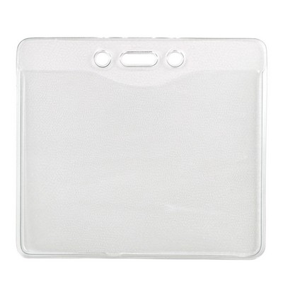 4.30" W x 3.90" H - Horizontal Clear Vinyl Badge Holder (1 Color Imprint)