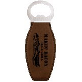 Dark Brown Leatherette Bottle Opener w/Magnet