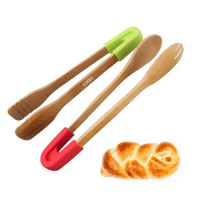 Bamboo Silicone Tongs